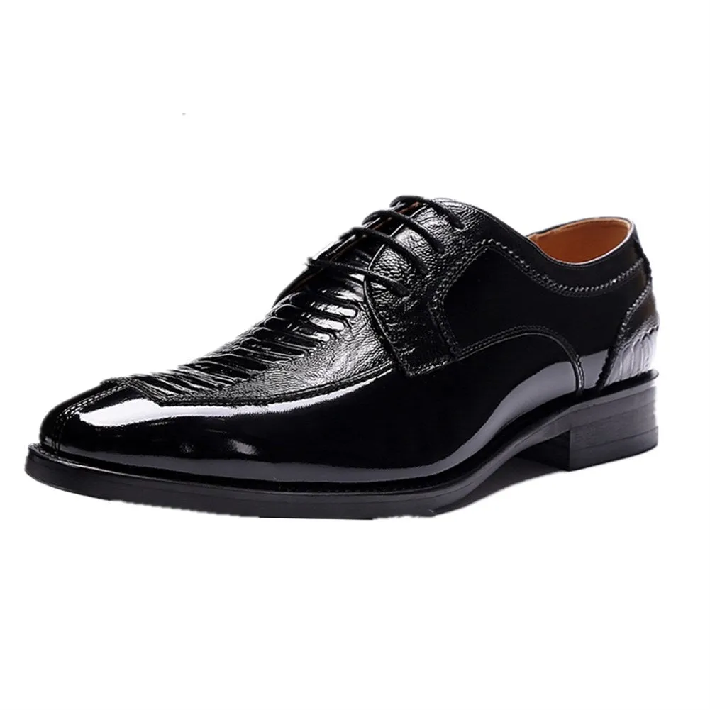 Men Snake Skin Lace Up Two Tones Oxford Shoes