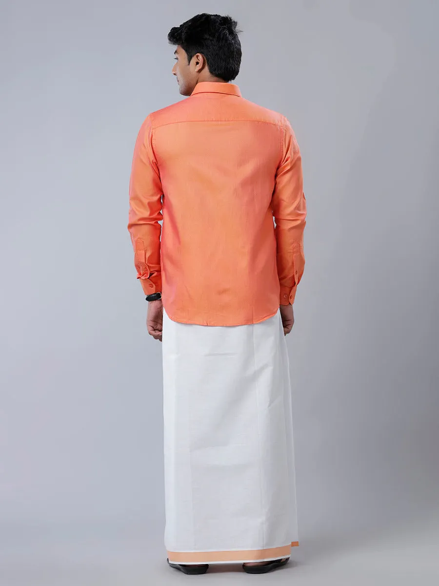 Mens Single Dhoti with Matching Shirt Combo C102