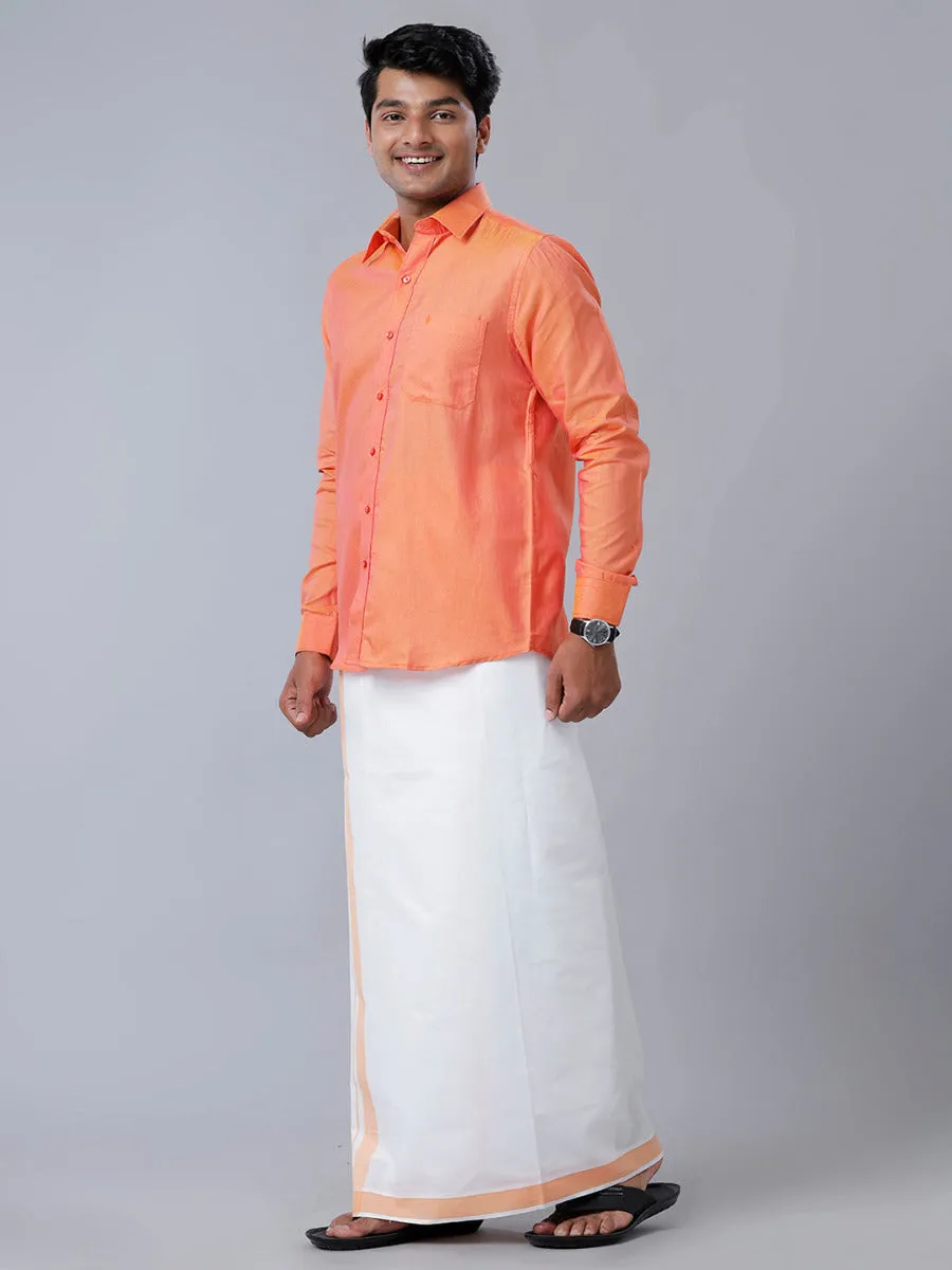 Mens Single Dhoti with Matching Shirt Combo C102