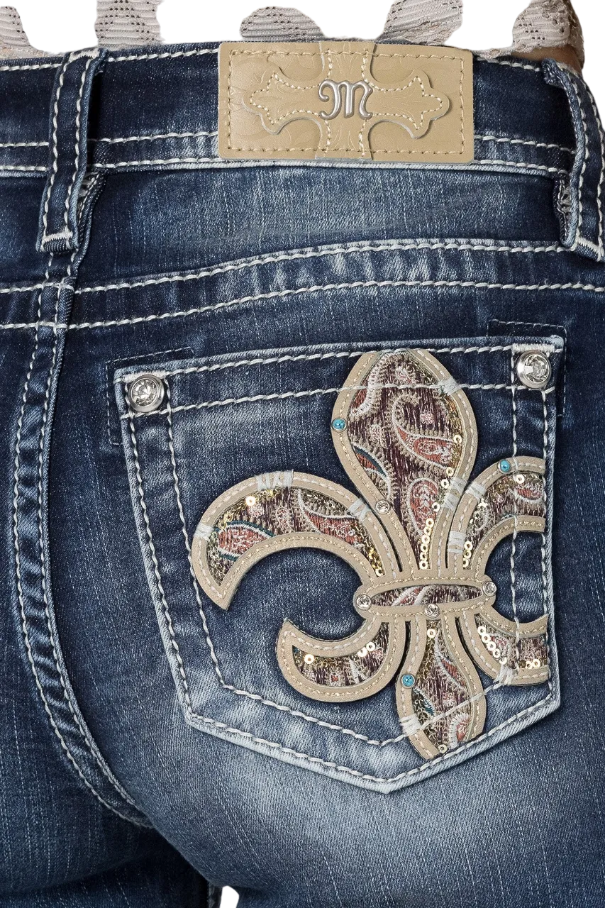 Miss Me Women's Fantastic Fleur De Lis Skinny Jean