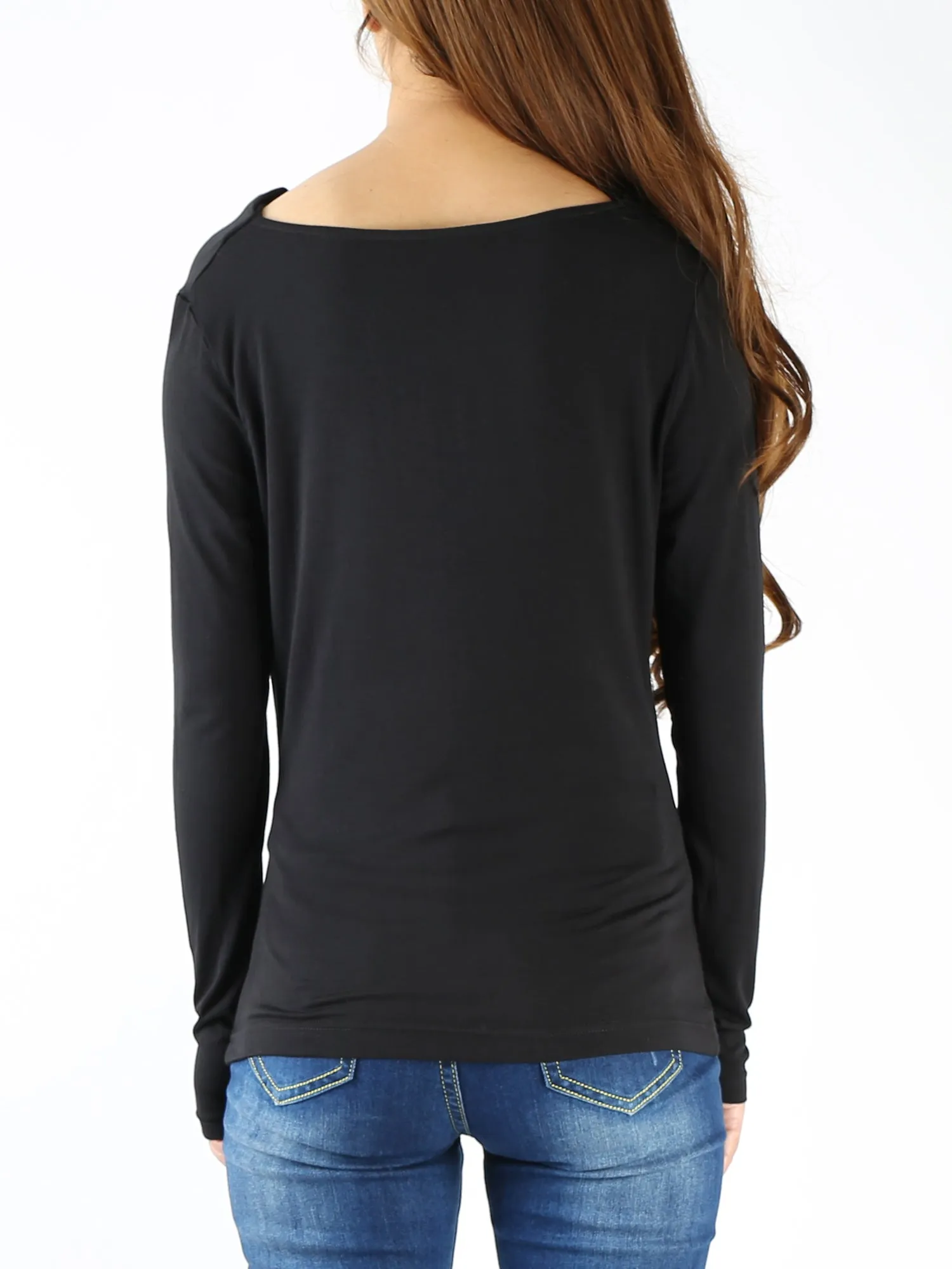 Modal Cotton draping long sleeve T-shirt/modal top/soft cotton shirt(Y1802)