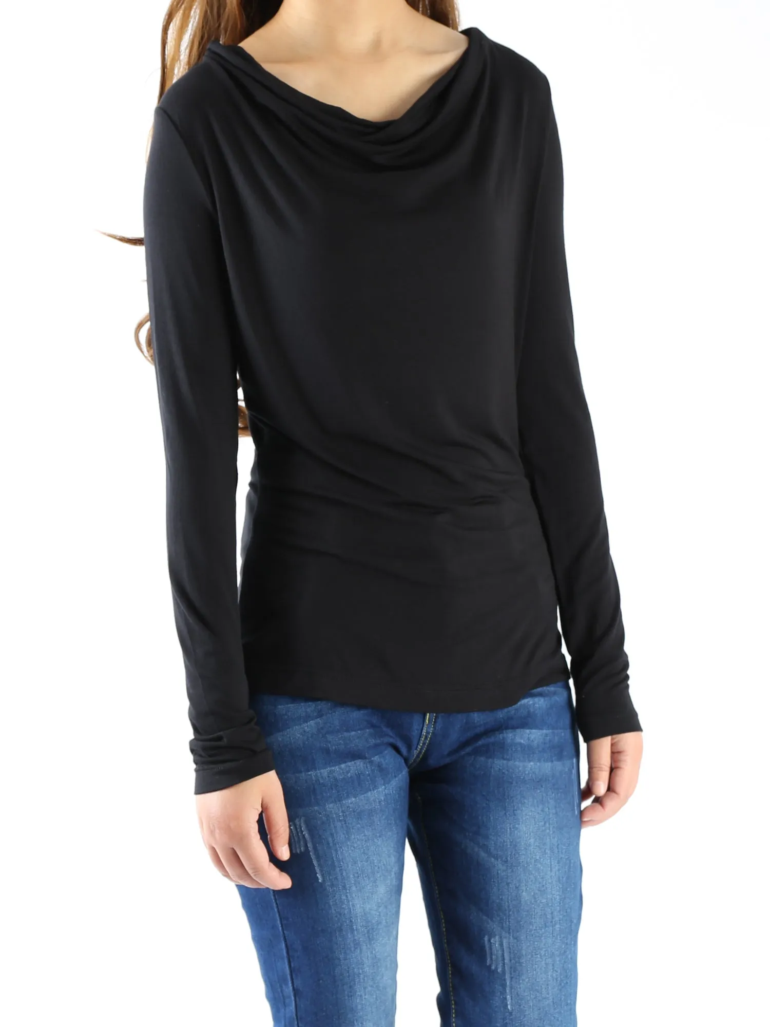 Modal Cotton draping long sleeve T-shirt/modal top/soft cotton shirt(Y1802)