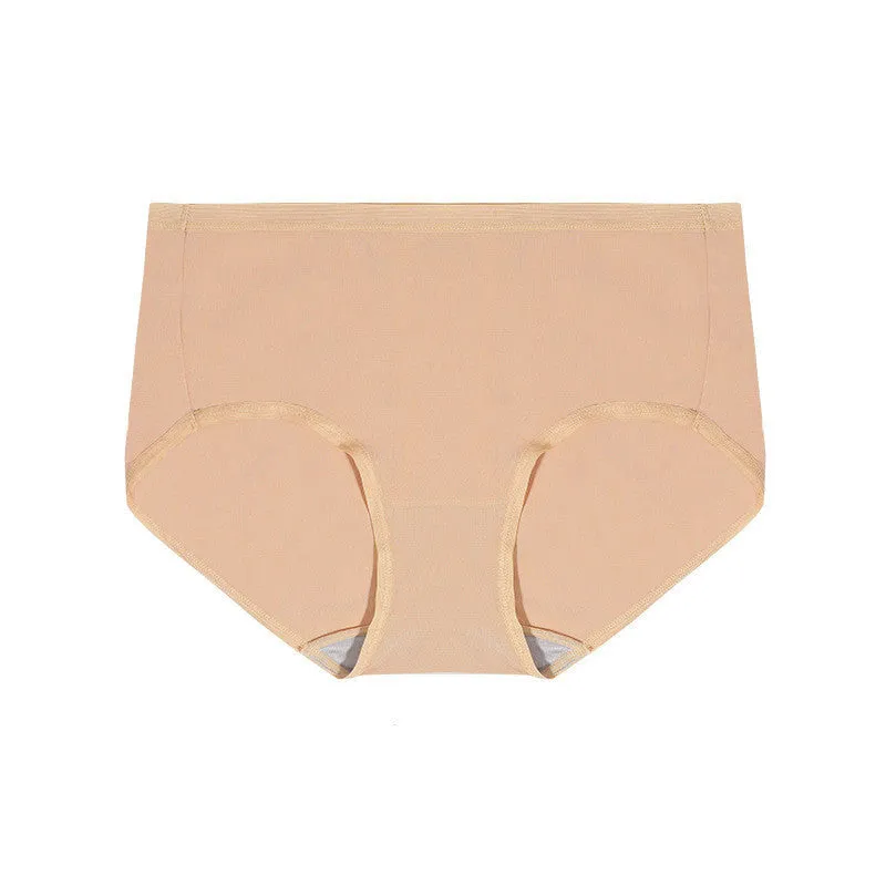 Modal Women's Mid Waist Plus Size Silk Crotch Panties