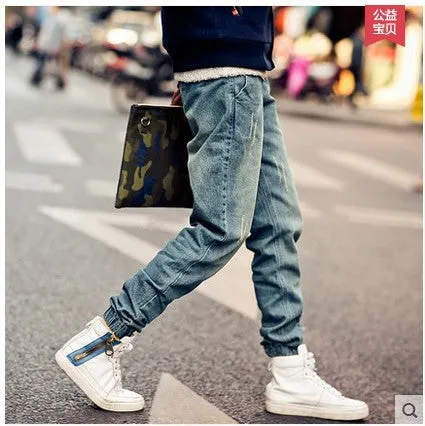 Mountainskin New Korean Style Men's Jeans Distrressed Jogger Jeans Slim Fit Denim Pants Skinny Stretch Elastic Jeans ,JA265