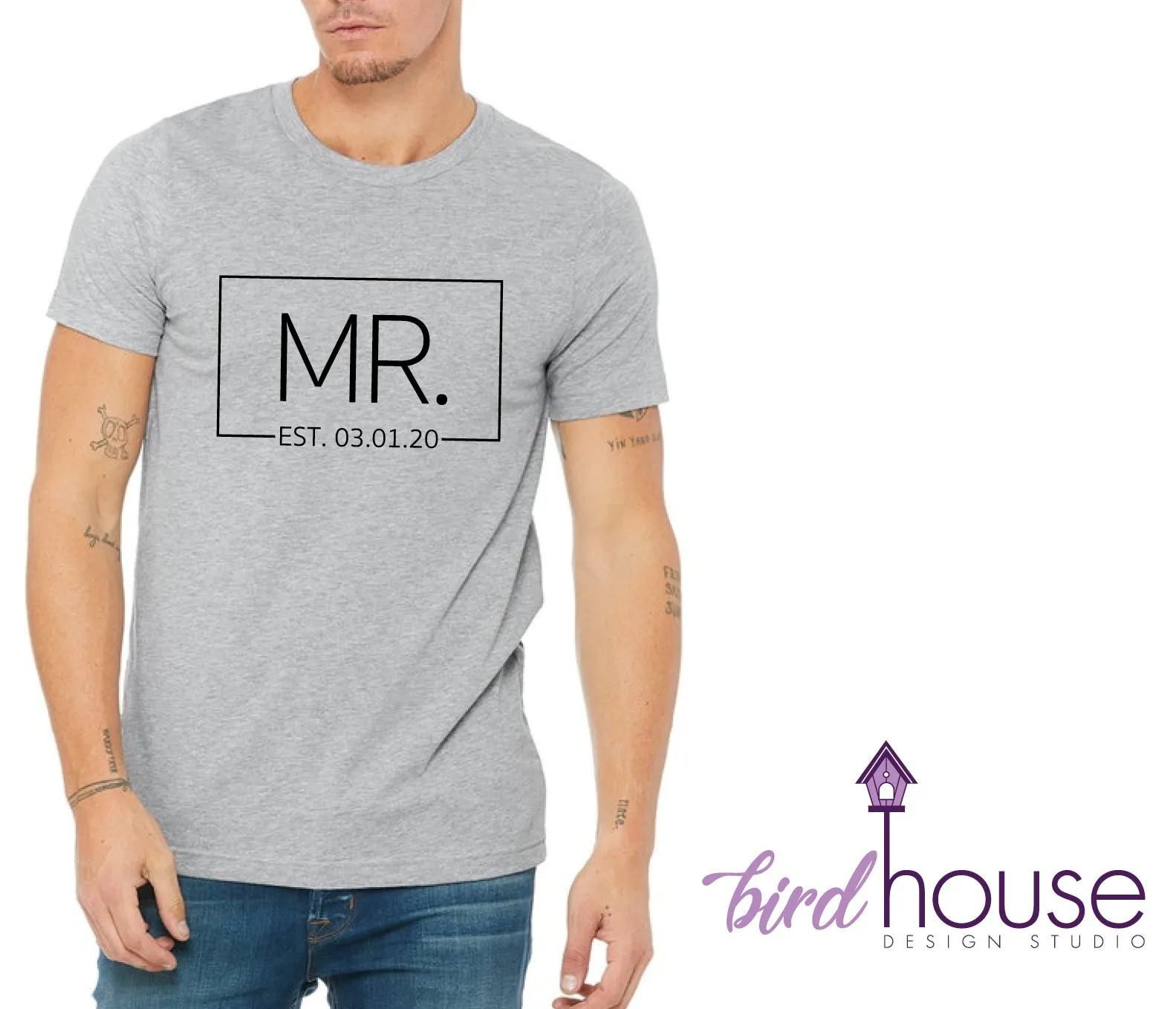 Mr. Established Date, Personalized, Any Color or Style Cute Wedding Shirt