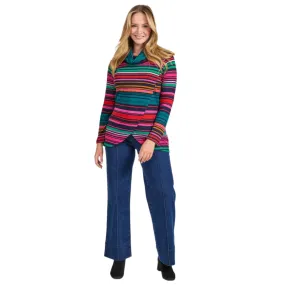 Mudflower 517 Stripe Wrapover Top