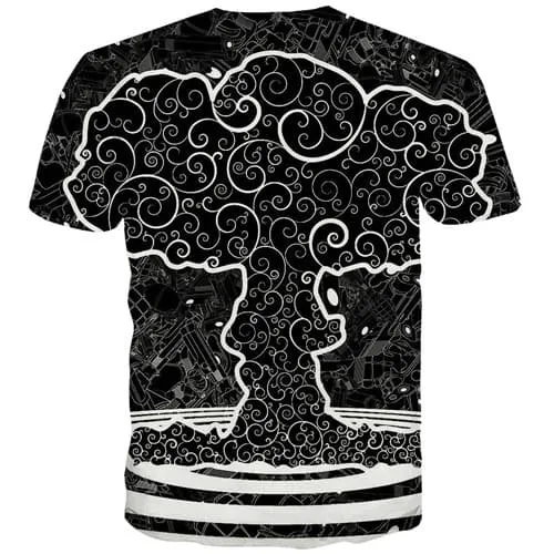 Mushroom Cloud T shirts Men Psychedelic Tshirts Casual Black Tshirt Anime Gothic T shirts Funny War Tshirts Novelty Short Sleeve