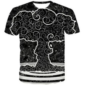 Mushroom Cloud T shirts Men Psychedelic Tshirts Casual Black Tshirt Anime Gothic T shirts Funny War Tshirts Novelty Short Sleeve