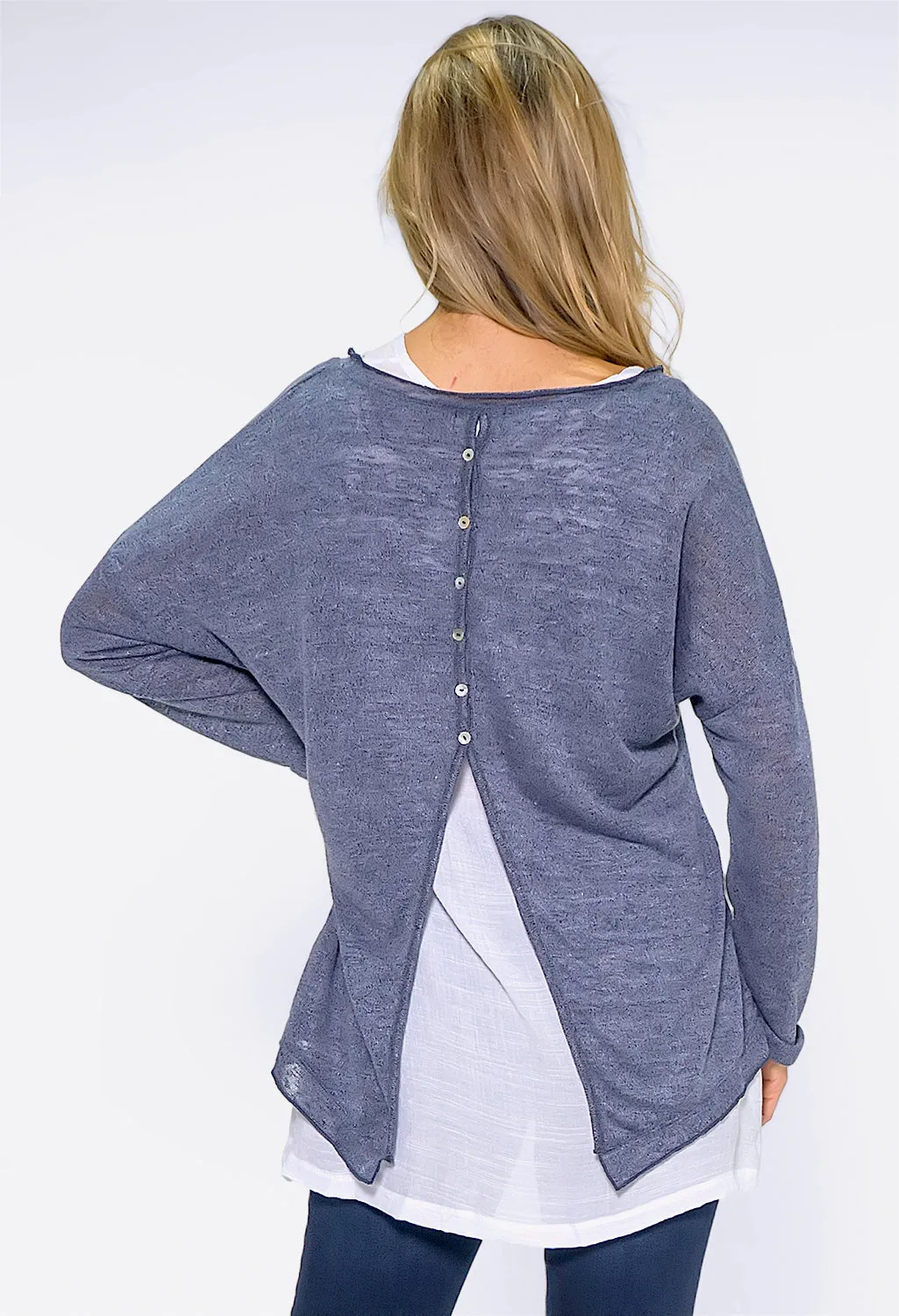 Navy STAR DETAIL DOUBLE LAYER TOP