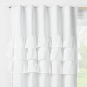 New - 95" Ruffle Blackout Kids' Curtain Panel White - Pillowfort