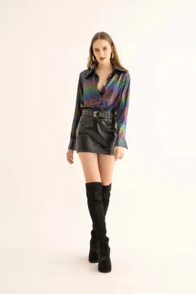 Nightfall Shimmer Oversized Shirt