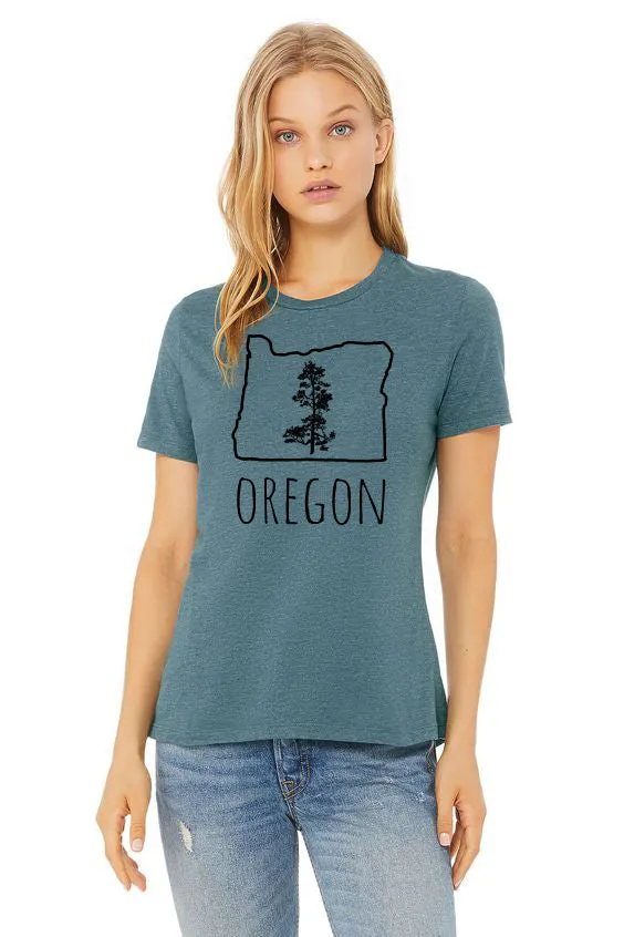 Oregon Pine Ladies Cut T-Shirt - Women's Heather Deep Teal