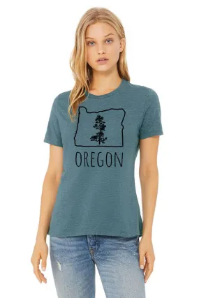 Oregon Pine Ladies Cut T-Shirt - Women's Heather Deep Teal