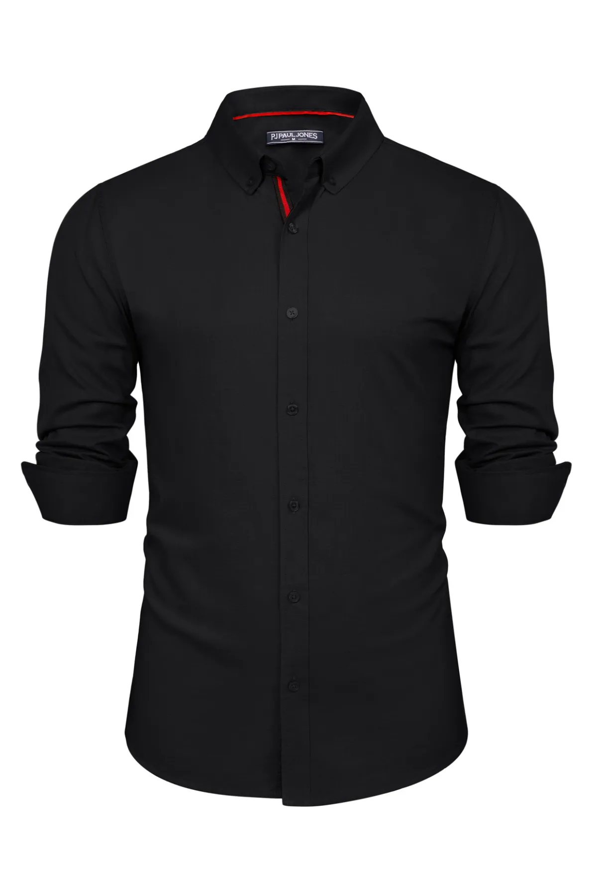 PJ Men Breathable Cotton & Linen Shirt Long Sleeve Button-Down Collar Tops