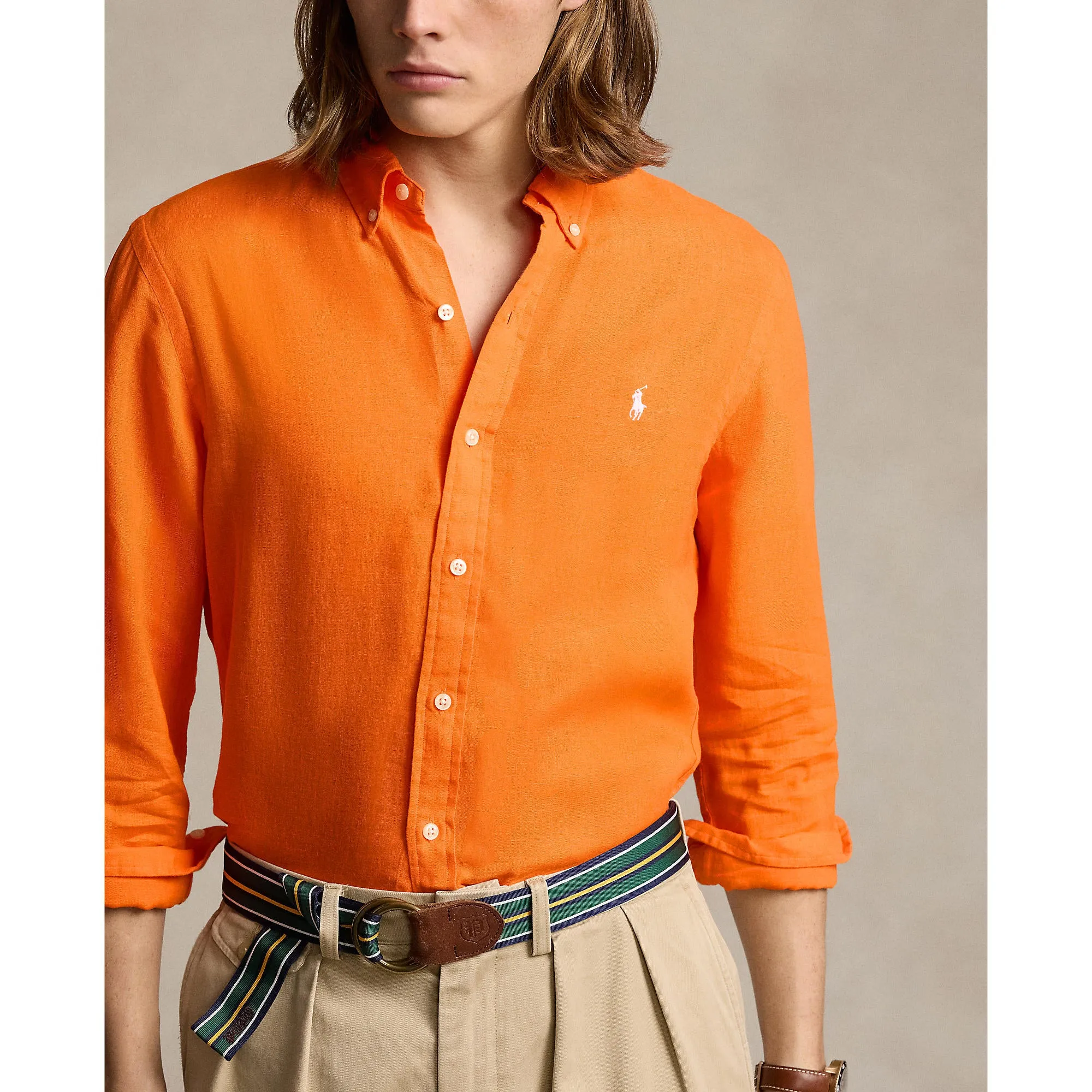 Polo Ralph Lauren - Linen S hirt - Bright Signal Orange