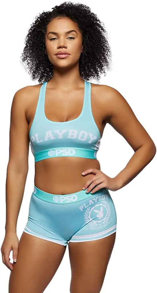 PSD Women's Boy Short with Wide Elastic Band - Teal/Playboy Varsity Bs