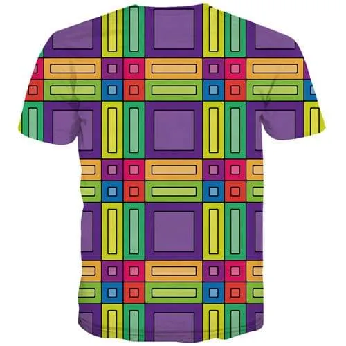 Psychedelic T-shirt Men Cartoon T shirts Funny Geometric Tshirts Novelty Colorful T-shirts 3d Harajuku Shirt Print Short Sleeve