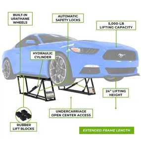 QuickJack 5000TLX Extended-Length Portable Chair Lift - Low Voltage