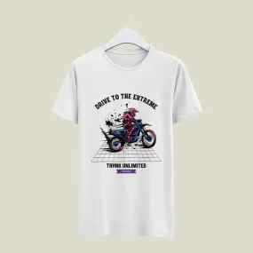 "Drive To The Extreme" Unisex Biker Printed T-Shirt | Soft Cotton, Eye-Catching Graphics, Comfortable Fit