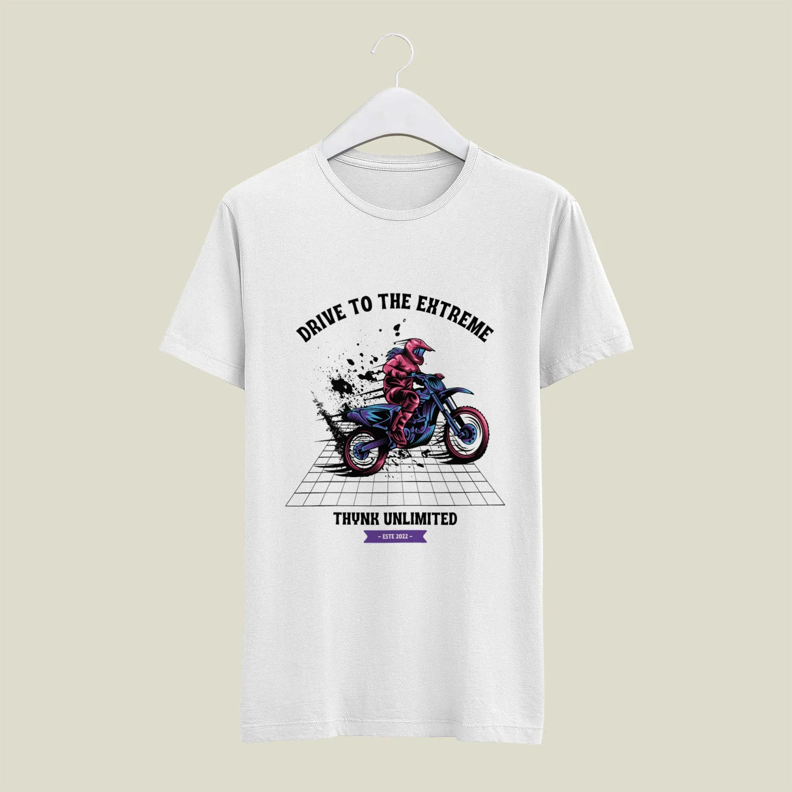 "Drive To The Extreme" Unisex Biker Printed T-Shirt | Soft Cotton, Eye-Catching Graphics, Comfortable Fit