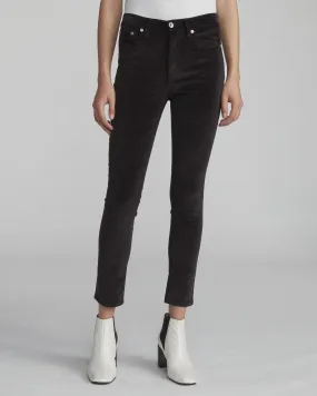 Rag & Bone -  High Rise Velvet Skinny Black Jeans