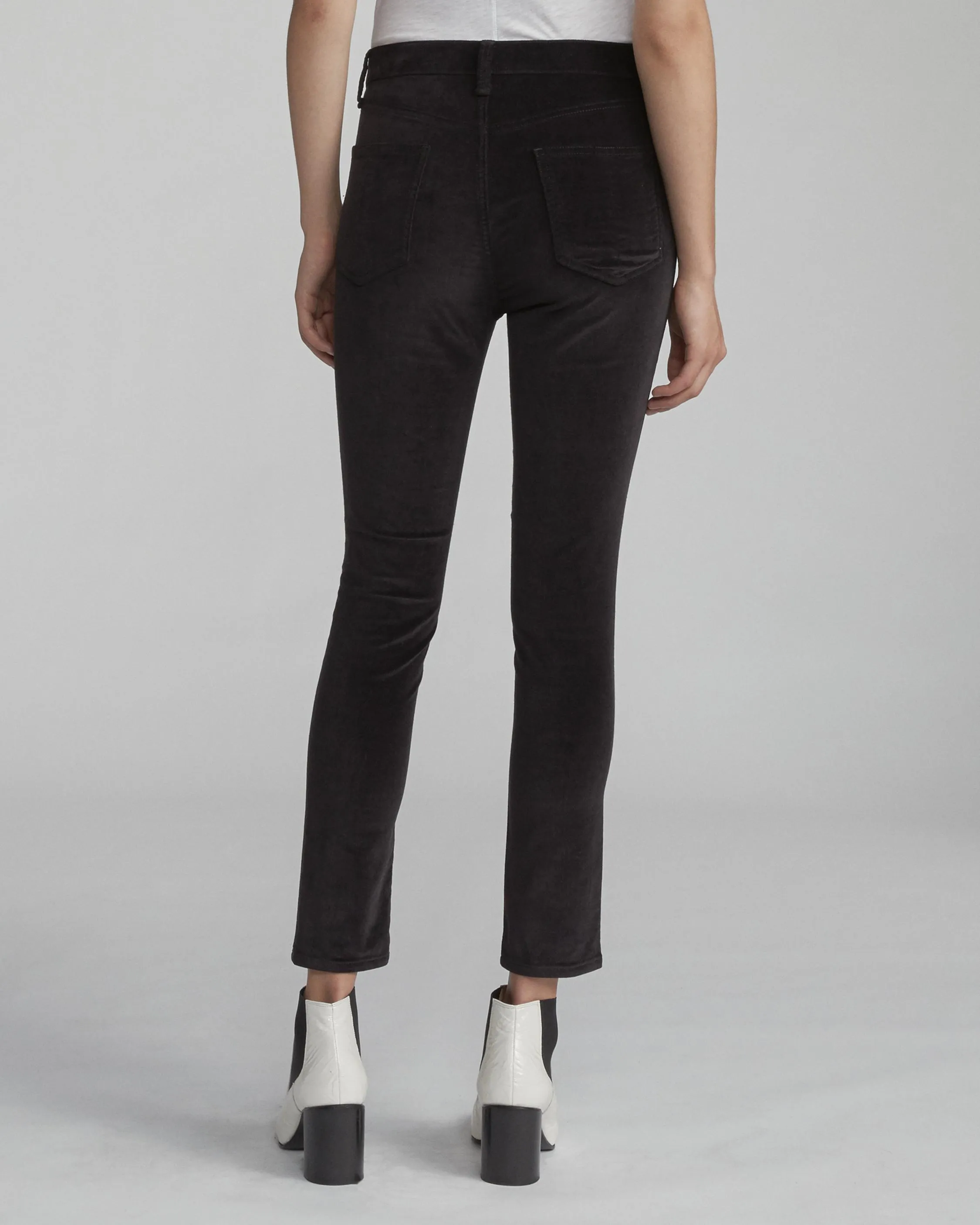 Rag & Bone -  High Rise Velvet Skinny Black Jeans