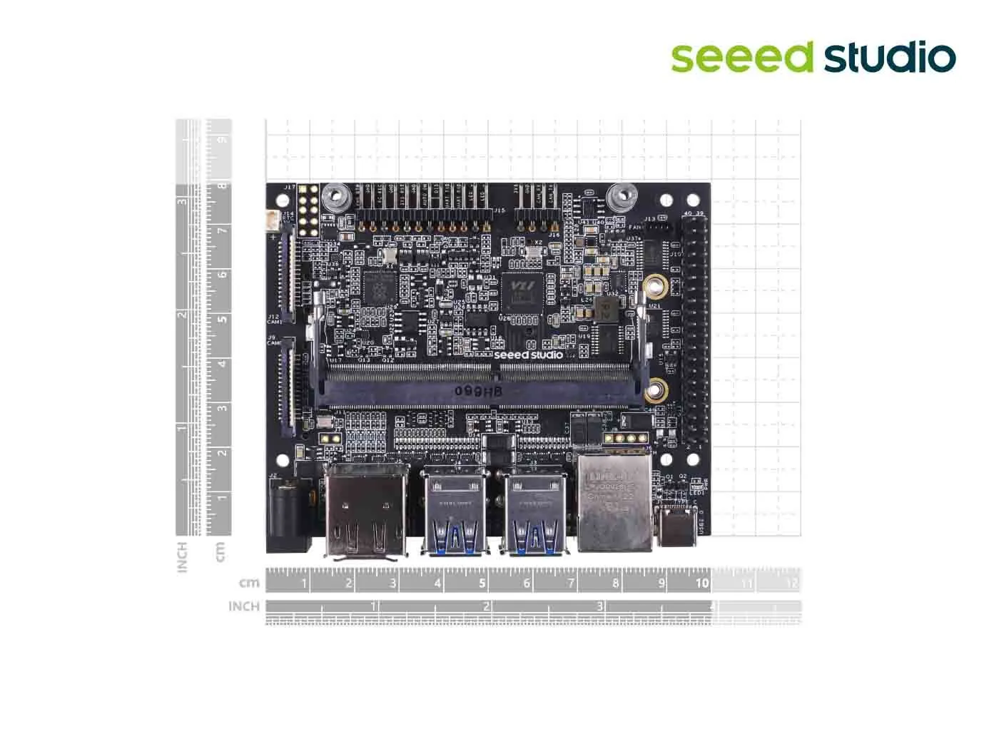 reComputer J202 - carrier Board for Jetson Nano/Xavier NX/TX2 NX, with 4xUSB, M.2 Key M,E same size of NVIDIA® Jetson Xavier™ NX Dev Kit carrier board (Power adapter included)