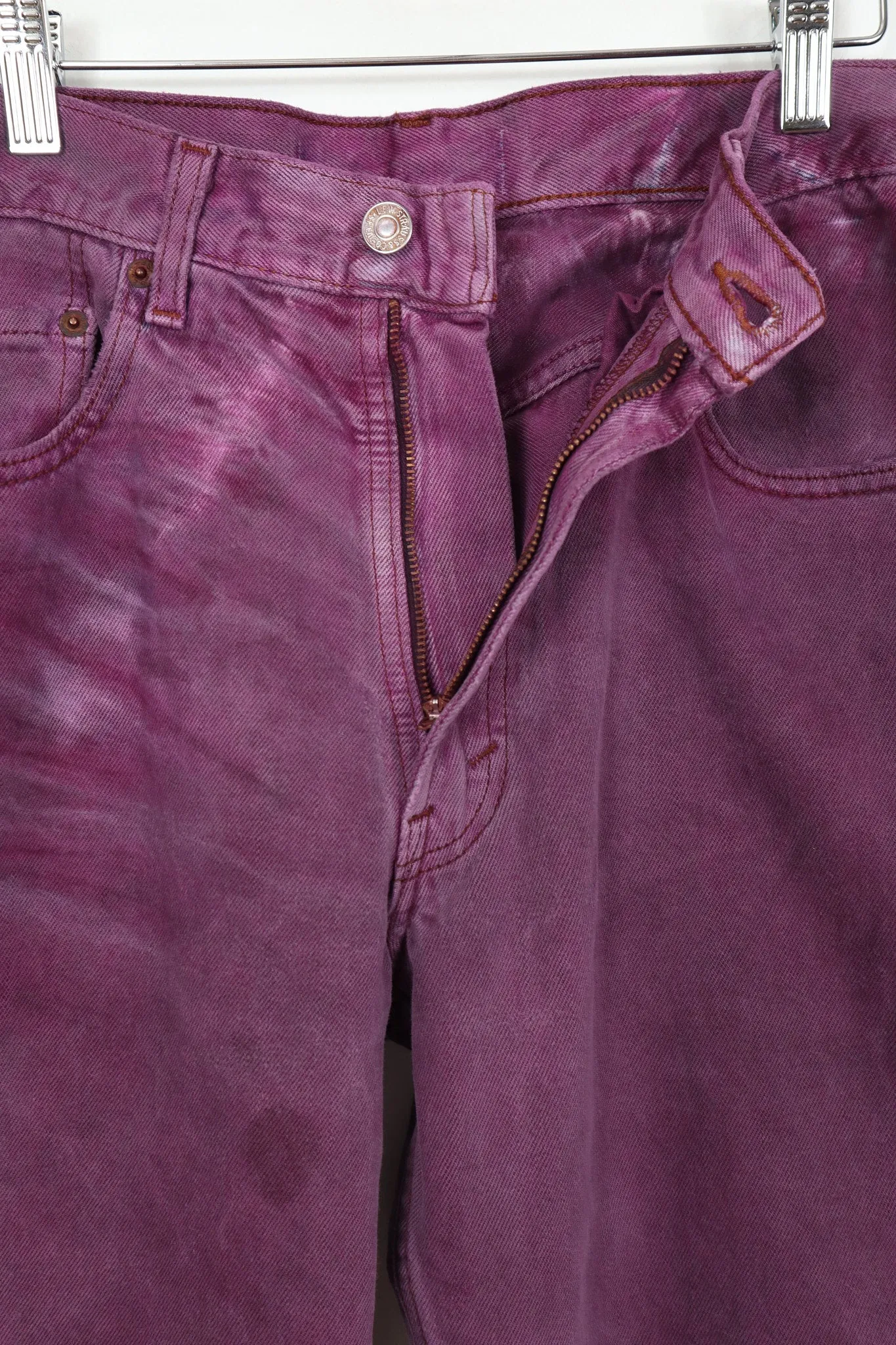 Reworked Purple Overdyed Levi's Loose Fit Jeans