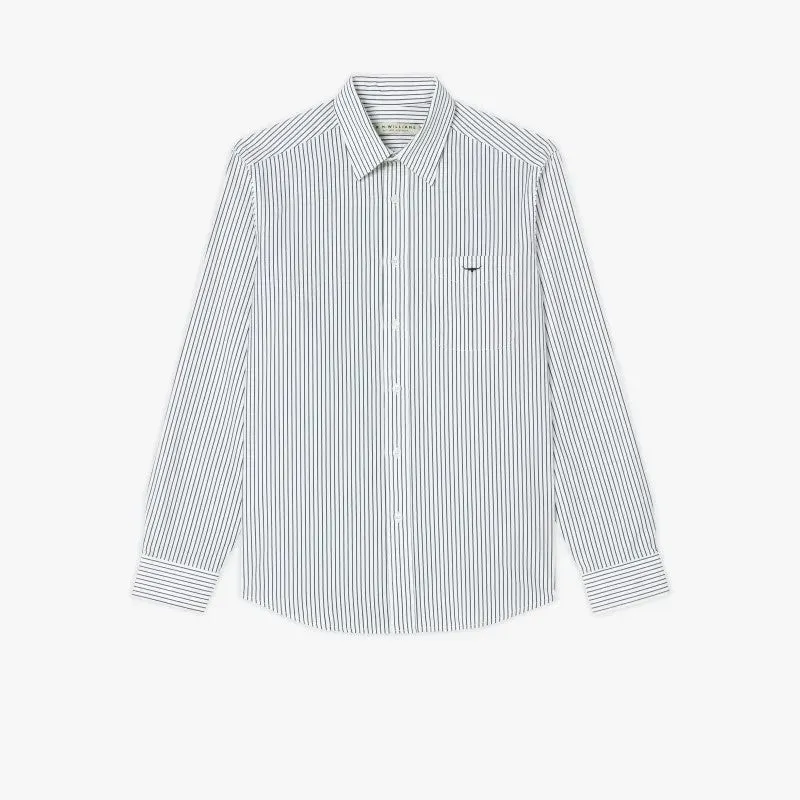 R.M.Williams - Collins Shirt - Stripe - White & Navy