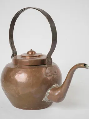 Round 19th-century French copper kettle