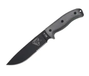 Serr Blk Blade w- Grey Micarta Handles