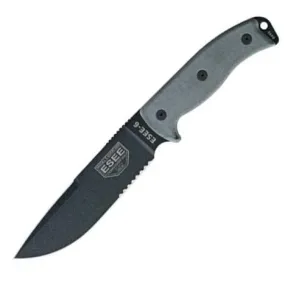 Serrated Clip point Black sheath