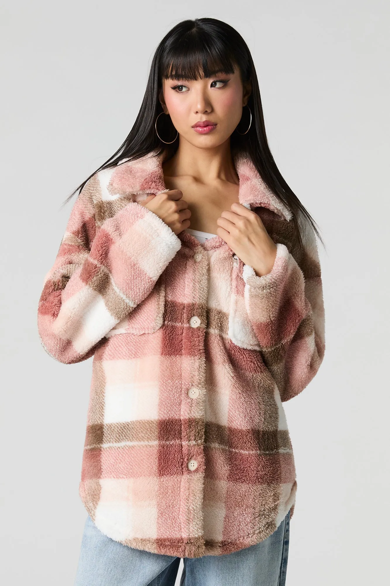 Sherpa Plaid Shacket