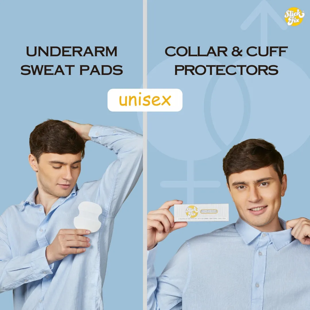 SlicFix Hygiene Pack: Underarm Sweat Pads & Cuff and Collar Protectors Combo