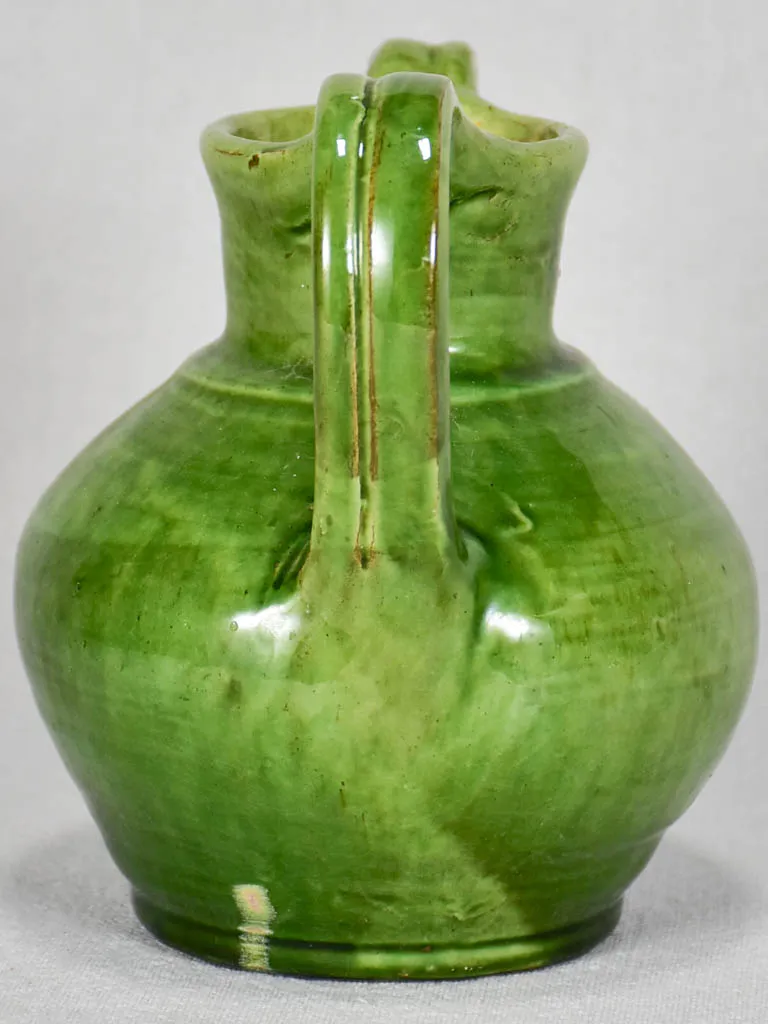 Small water pitcher with green glaze from the 1950s 5½"