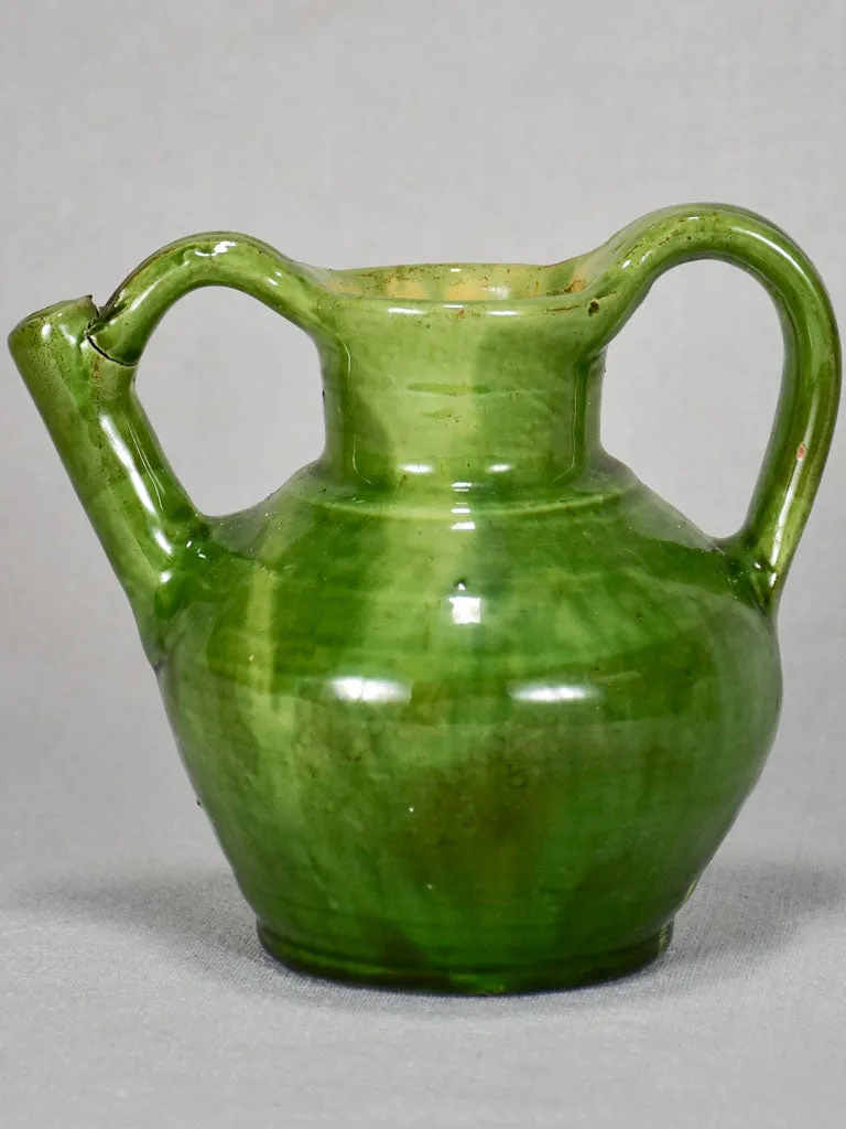 Small water pitcher with green glaze from the 1950s 5½"