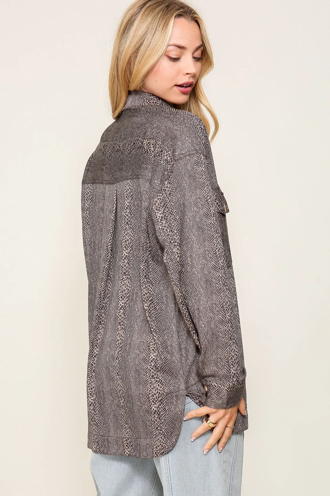 Snake Print Oversized Jacket*