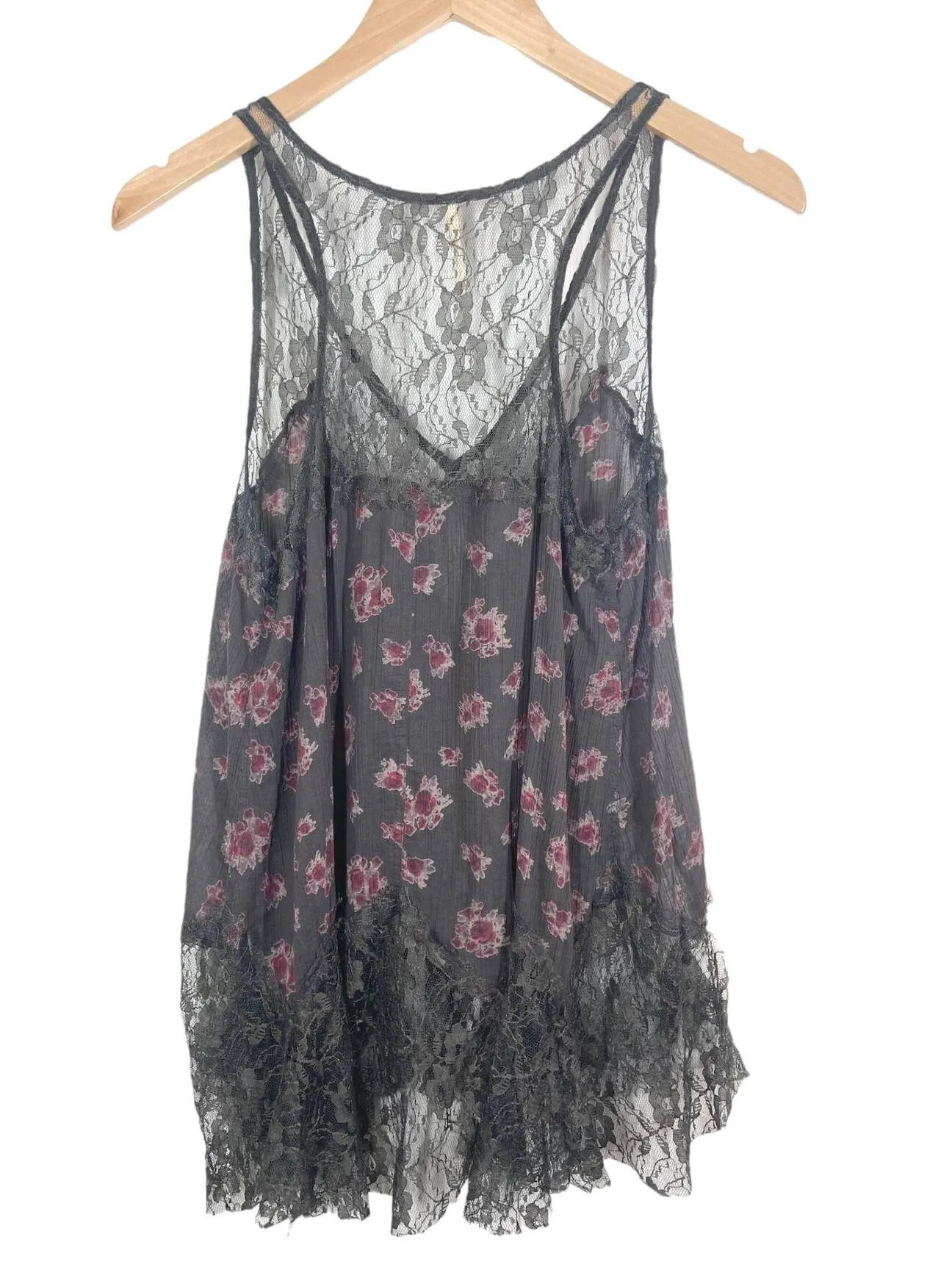 Soft Summer Floral Print Lace Top