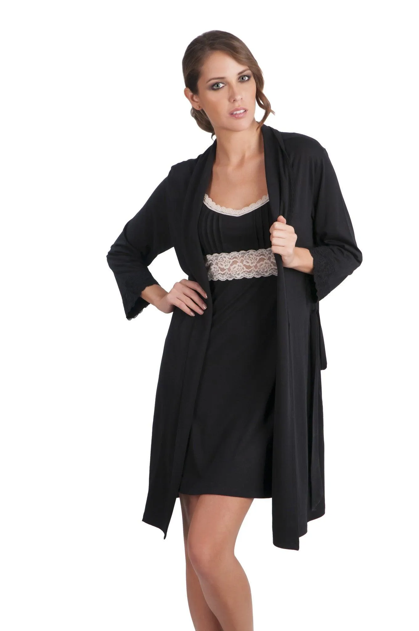 Sophie Basic 3/4 Sleeve Robe - Sales Rack