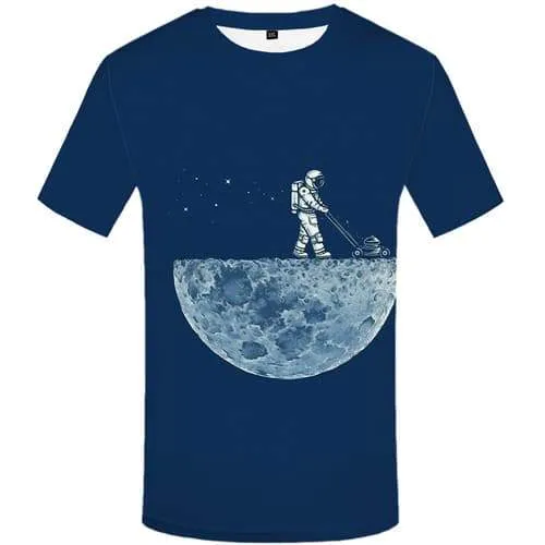 Space Galaxy T-shirt Men Astronaut Tshirt Printed Moon Shirt Print Metal Tshirt Anime Funny T-shirts 3d Short Sleeve summer Mens