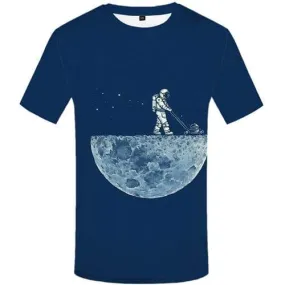 Space Galaxy T-shirt Men Astronaut Tshirt Printed Moon Shirt Print Metal Tshirt Anime Funny T-shirts 3d Short Sleeve summer Mens