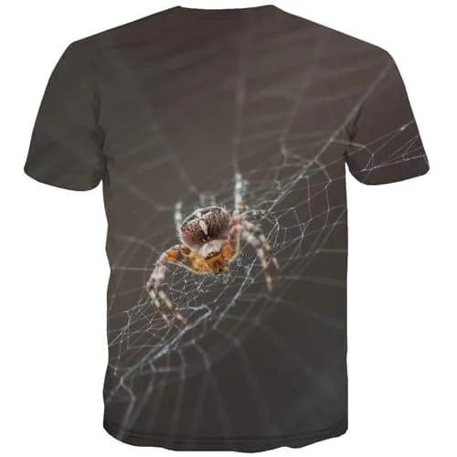 Spider T shirts Men Animal Tshirts Casual Harajuku Shirt Print Funny Tshirts Novelty Black T-shirts Graphic Short Sleeve