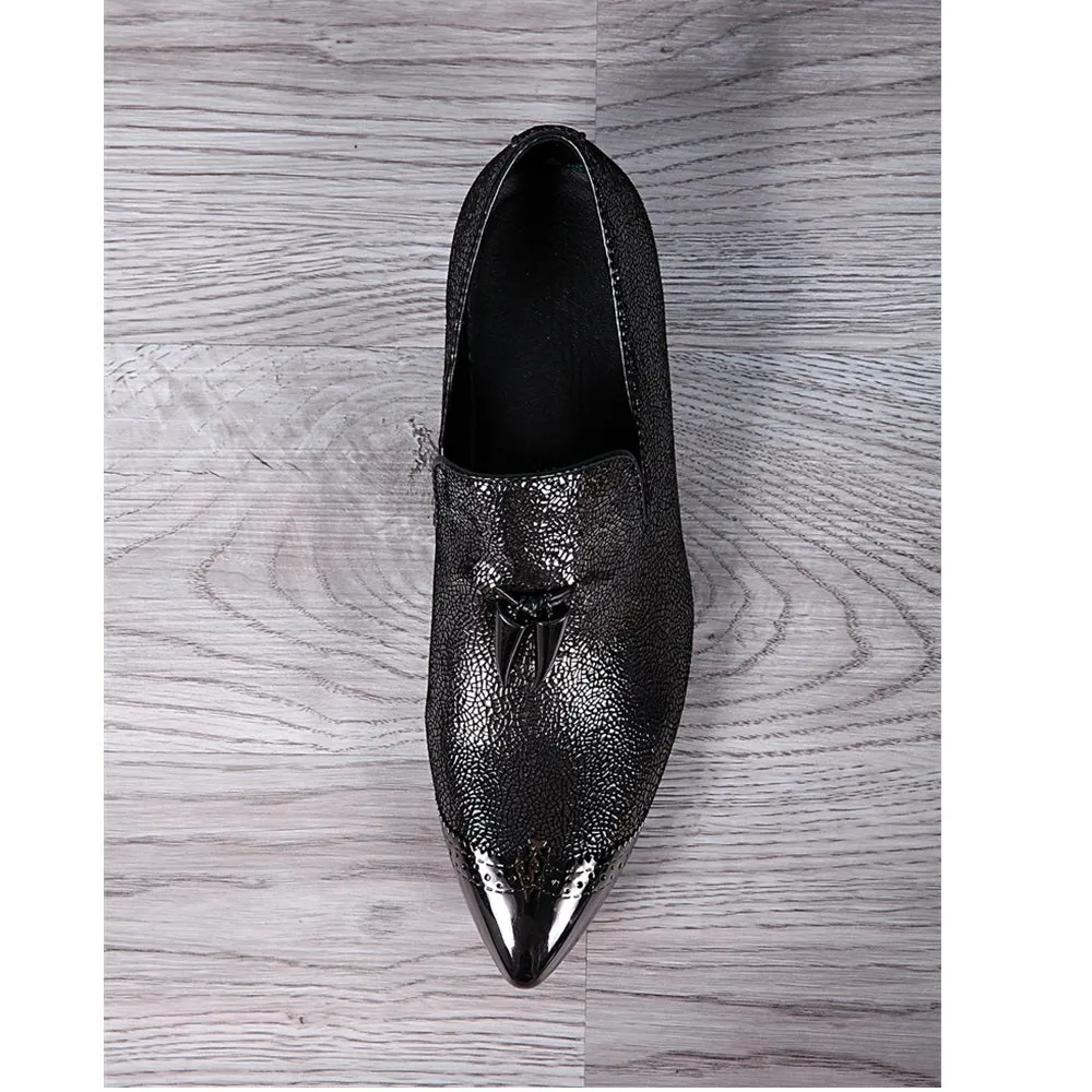 Steel Toe Pointed Men Oxford Shoes with Decoration