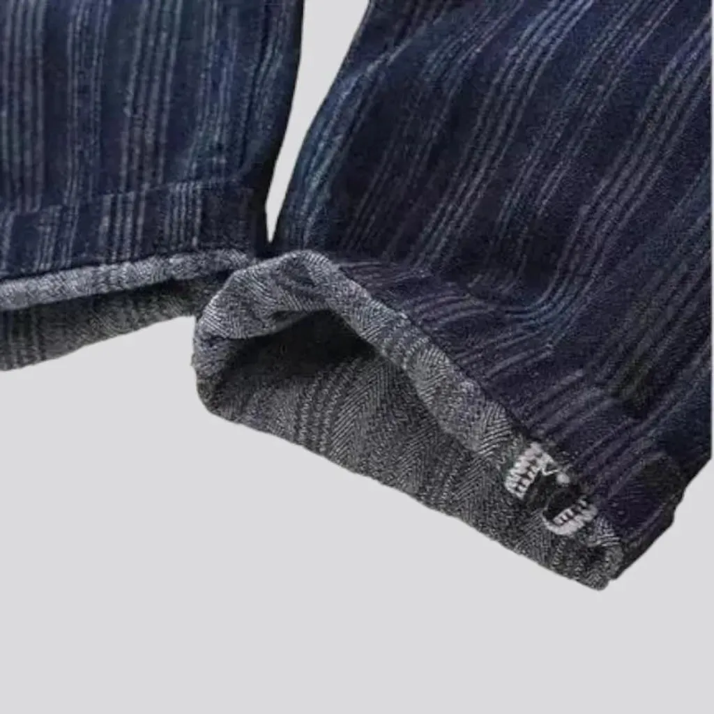 Street dark-blue men's jeans pants