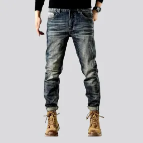 Stretchable dark jeans for men