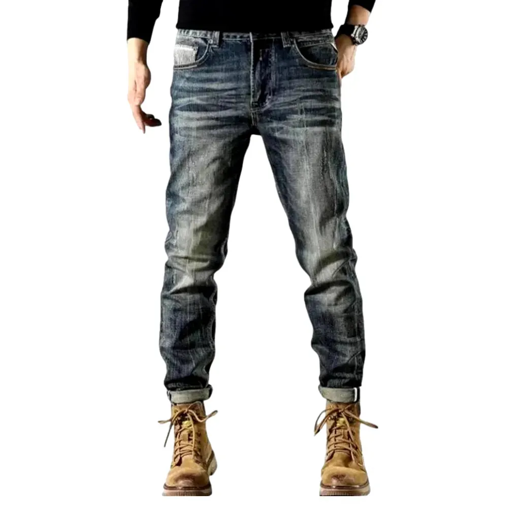 Stretchable dark jeans for men