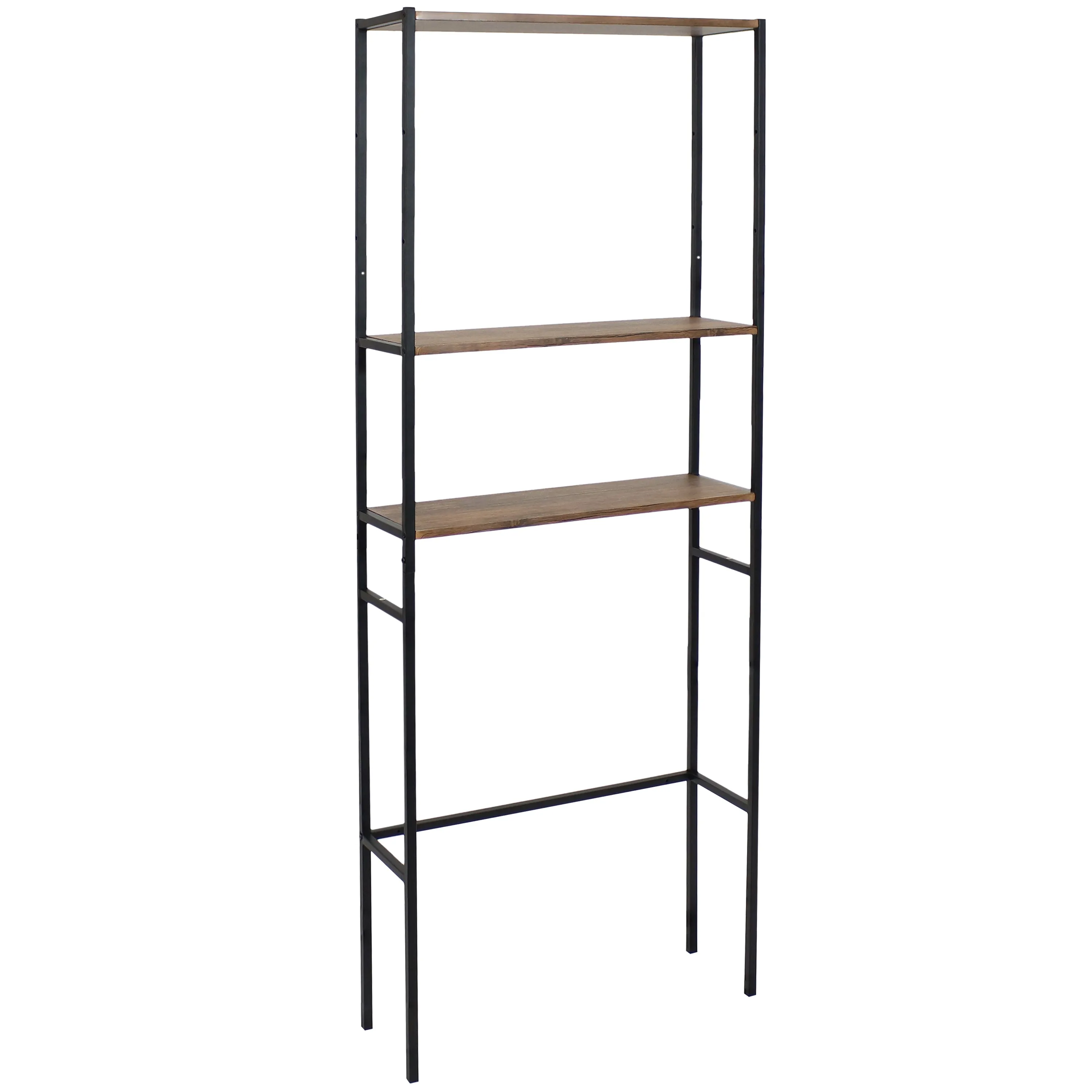 Sunnydaze 3-Tier Black Over-the-Toilet Storage Shelf - 71"