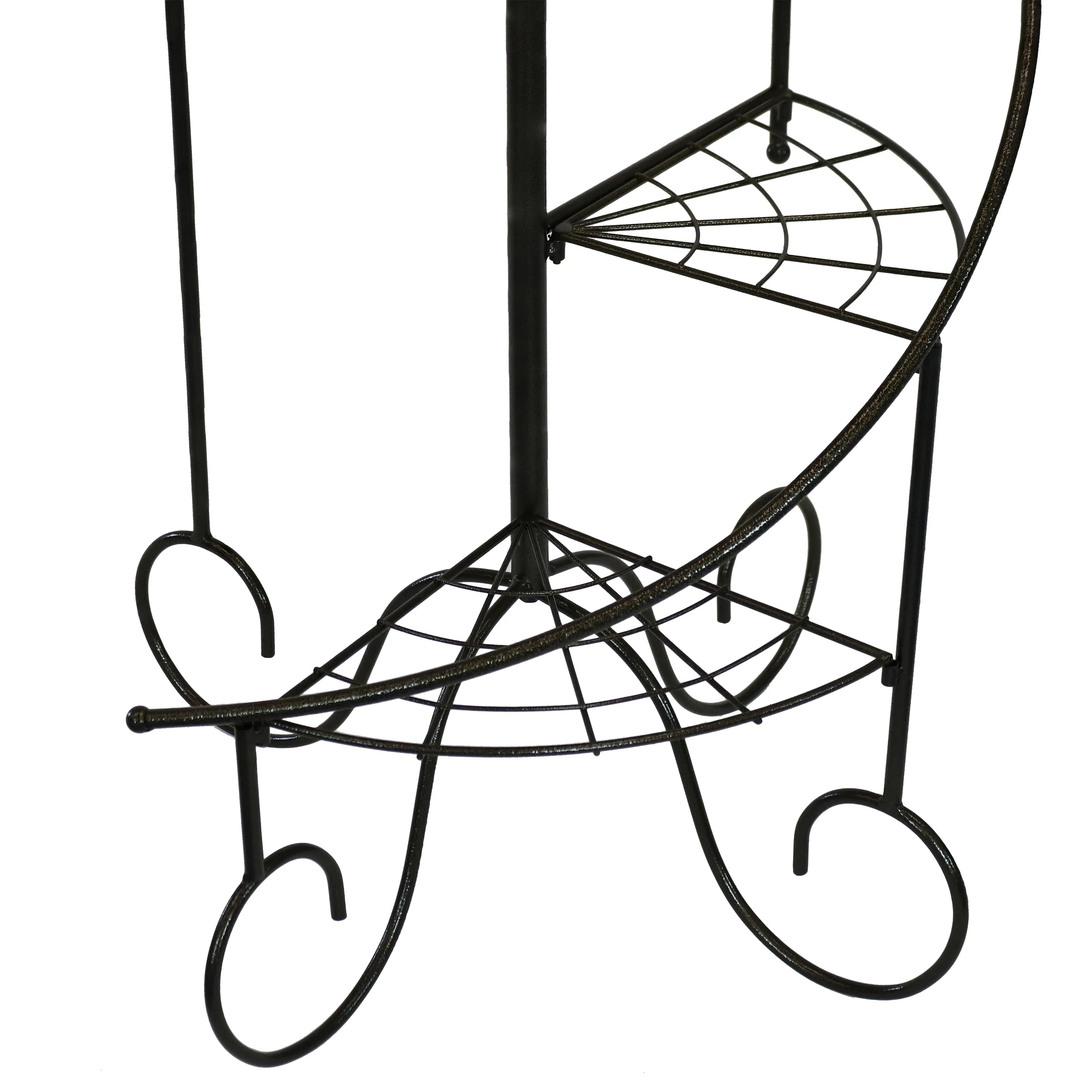 Sunnydaze 4-Tier Spiral Staircase Iron Plant Stand - Set of 2