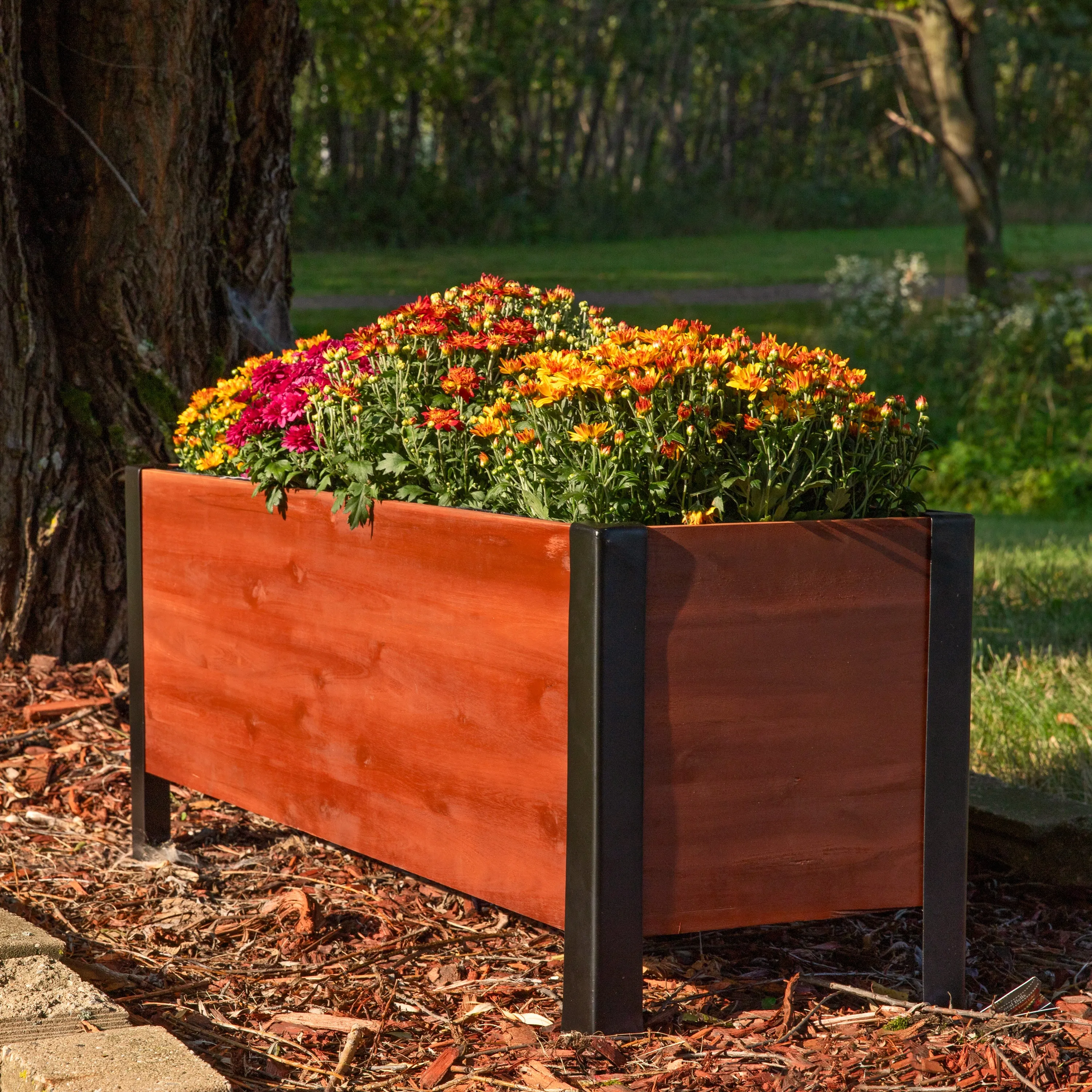 Sunnydaze Acacia Wood Raised Garden Bed Planter Box - 14.75" H