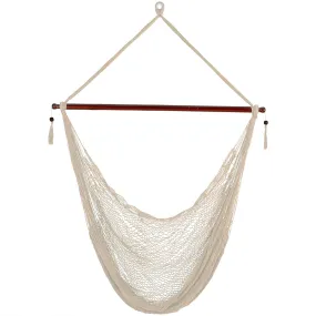 Sunnydaze Hanging Cabo Extra Large Hammock Chair - Cream